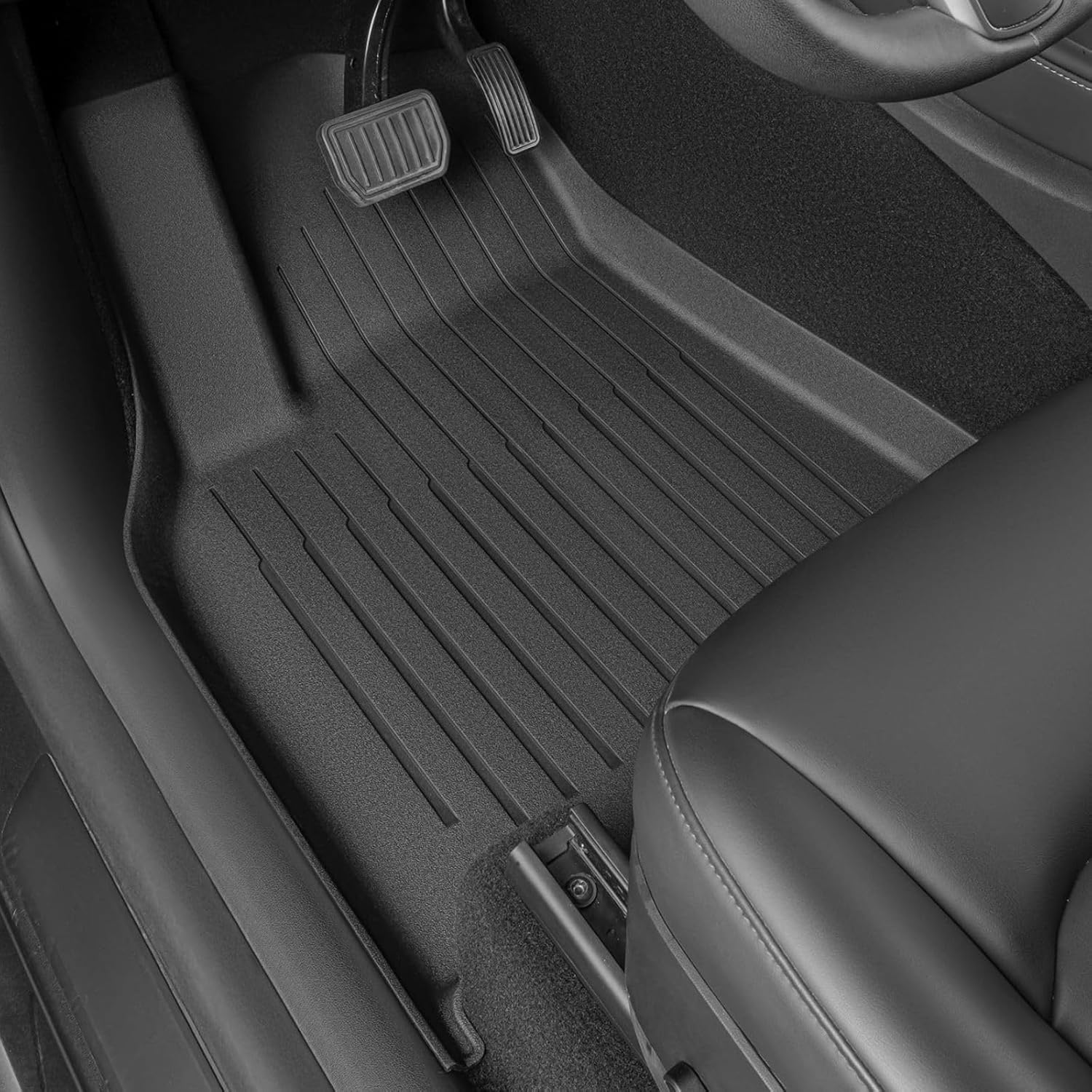 SUPER LINER Floor Mats for Tesla Model Y 5 Seats 2021 2022 2023 2024 | 6-Piece Set Extra-Thick TPE All-Weather Floor & Cargo Liners | Pet & Child-Friendly Custom Fit Interior Accessories