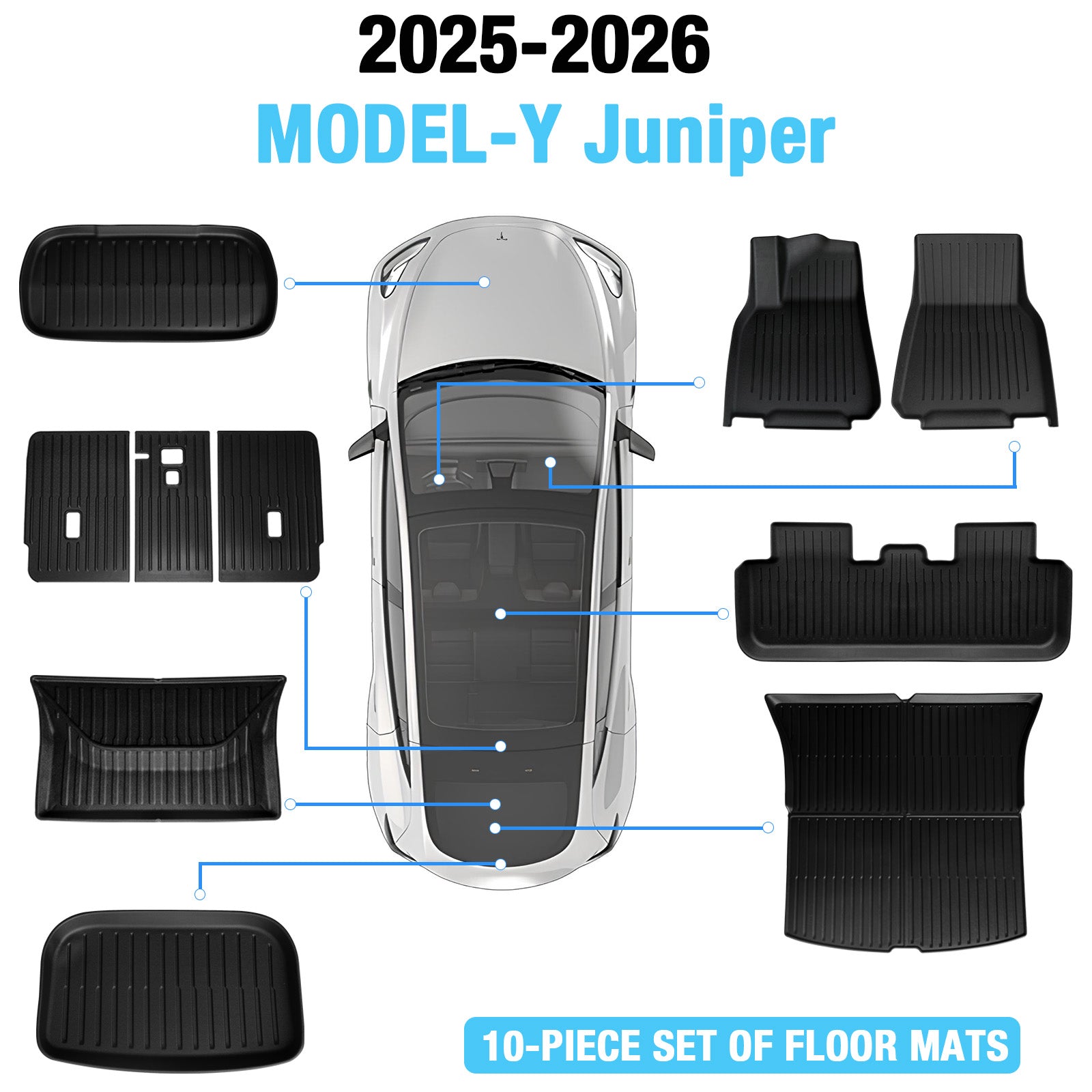 Tesla Model Y Bronze Floor Mats & Accessories Pack